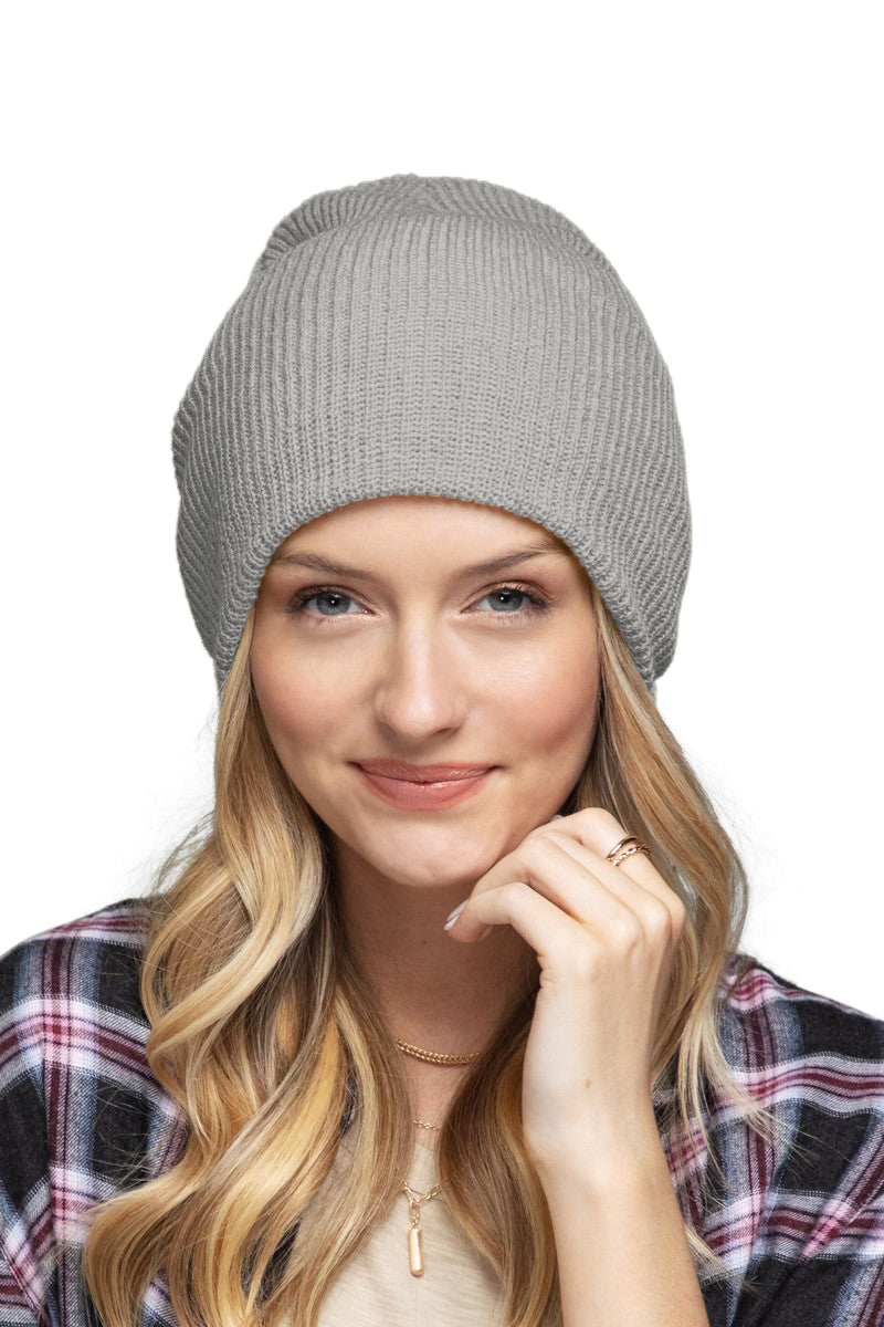 C.C. Solid Slouchy Knit Beanie Wide Wale - Beanies Hats