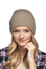 Solid Slouchy Knit Beanie Wide Wale