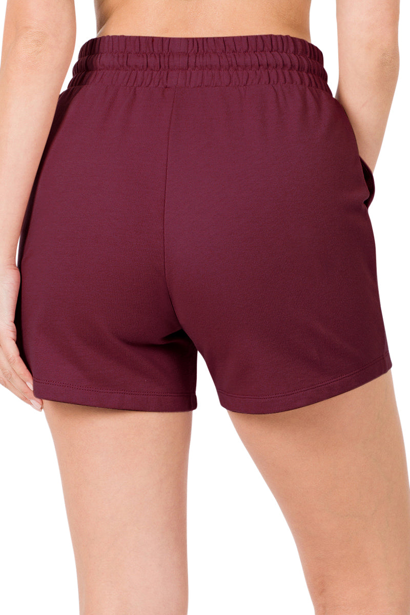 Zenana French Terry Drawstring Waist Shorts - Shorts sb_bottoms