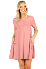Short Sleeve Flared Straight Hem Tunic Tunics- Niobe Clothing