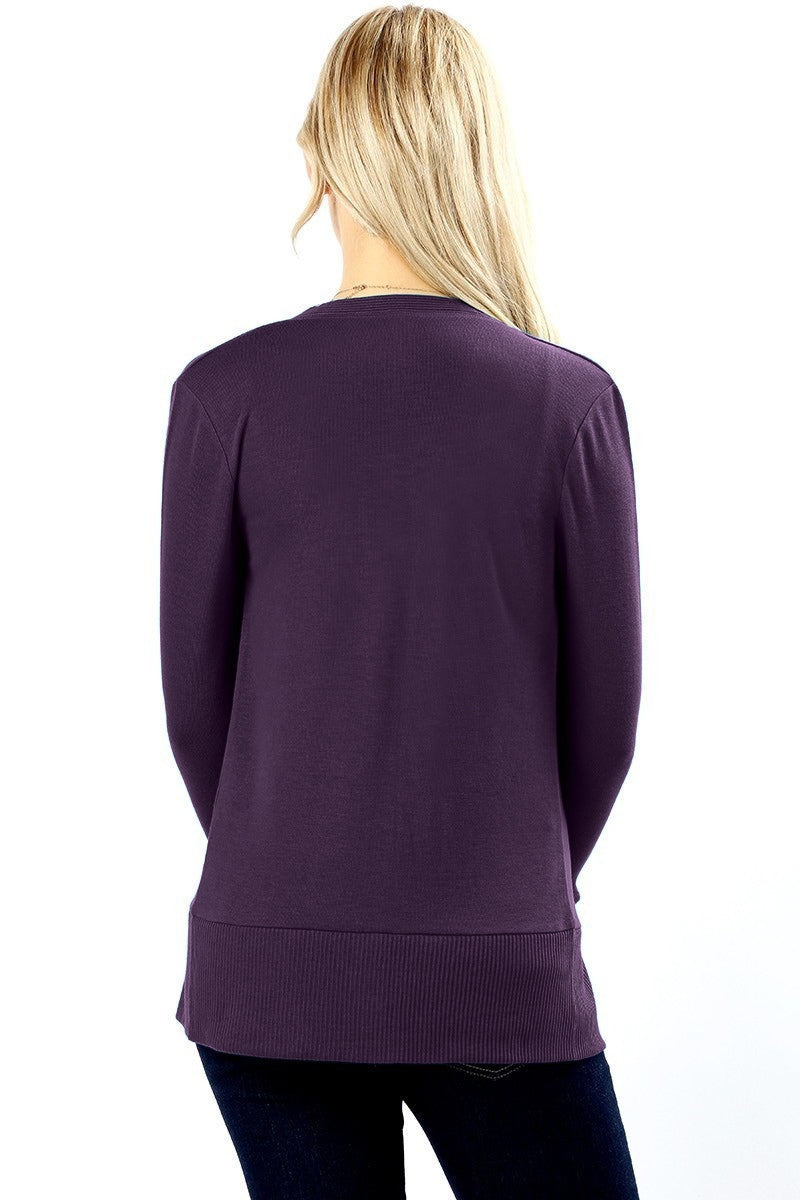 Zenana Snap Button Long Sleeve Sweater Cardigan - Cardigans sb_outerwear