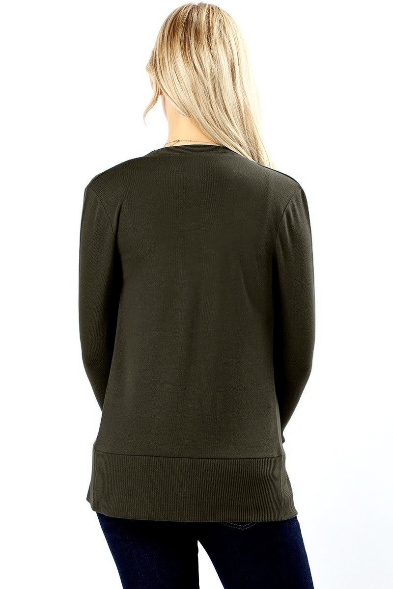 Zenana Snap Button Long Sleeve Sweater Cardigan - Cardigans sb_outerwear
