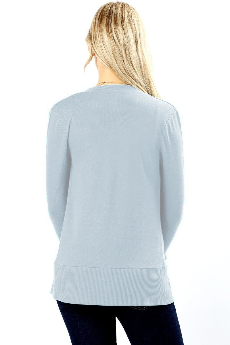Zenana Snap Button Long Sleeve Sweater Cardigan - Cardigans sb_outerwear
