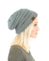 Two-Toned Unisex Soft Stretch Knit Slouchy Skull Beanie Hats- Niobe Clothing