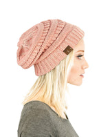 Two-Toned Unisex Soft Stretch Knit Slouchy Skull Beanie Hats- Niobe Clothing