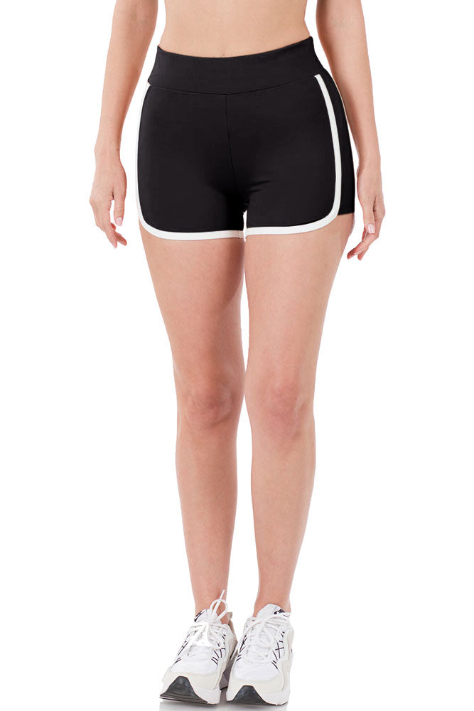 Zenana High Waist Athletic Nylon Dolphin Shorts - Jogger Shorts sb_bottoms