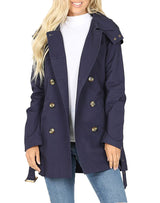 Cotton Hooded Twill Trench Coat with Belt Jackets- Niobe Clothing