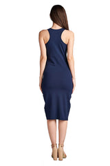 Cotton Bodycon Racerback Midi Dress dress- Niobe Clothing