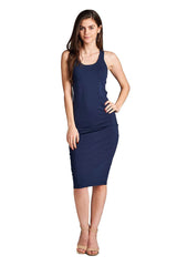 Cotton Bodycon Racerback Midi Dress dress- Niobe Clothing