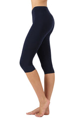 High Waist Seamless Cotton Capri Leggings leggings- Niobe Clothing