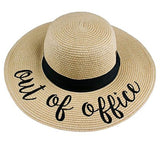 Embroidered Floppy Sun Straw Hat Hats- Niobe Clothing