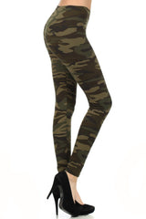 Army Graphic Print Lined Leggings leggings- Niobe Clothing