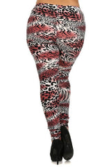 Niobe Clothing Pink Animal Multi Design Plus Size Leggings - leggings
