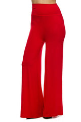 Solid Modal Rayon High Waist Wide Leg Palazzo Pants pants- Niobe Clothing