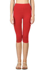 High Waist Seamless Cotton Capri Leggings leggings- Niobe Clothing