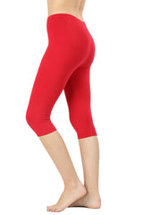 High Waist Seamless Cotton Capri Leggings leggings- Niobe Clothing