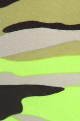 Niobe Clothing Neon Green Camo Design Plus Size Leggings - leggings