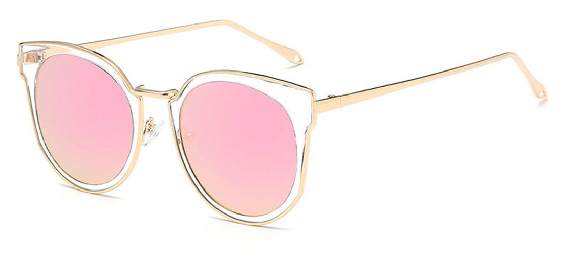 Niobe Clothing Oversized "Katherine" Cat Eye Sunglasses in Gold Frame - Sunglasses