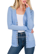 Snap Button Long Sleeve Sweater Cardigan