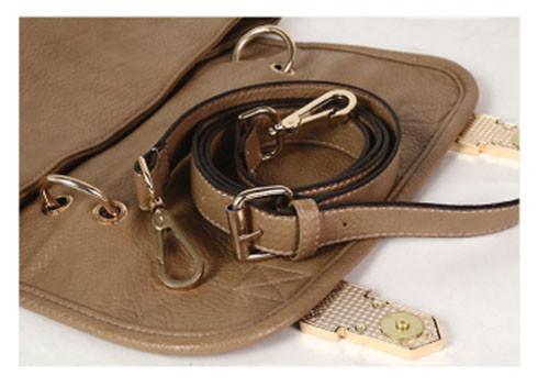Niobe Clothing Ivory Faux Leather Shoulder Handbag - Handbags