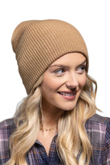 Solid Slouchy Knit Beanie Wide Wale