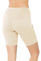 High Waist Active Biker Running Yoga Shorts w/ Pockets