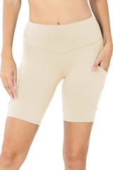 High Waist Active Biker Running Yoga Shorts w/ Pockets