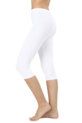 High Waist Seamless Cotton Capri Leggings leggings- Niobe Clothing