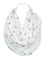 Niobe Clothing Whimsical Floral Daisy Design Infinity Loop Scarf in White - Scarves