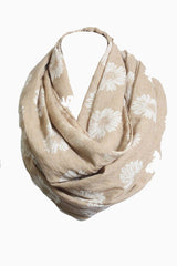 Sunflower Design Infinity Loop Scarf Scarves- Niobe Clothing