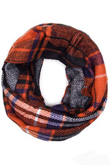 Niobe Clothing Soft Classic Checkered Plaid Infinity Loop Scarf - Scarves