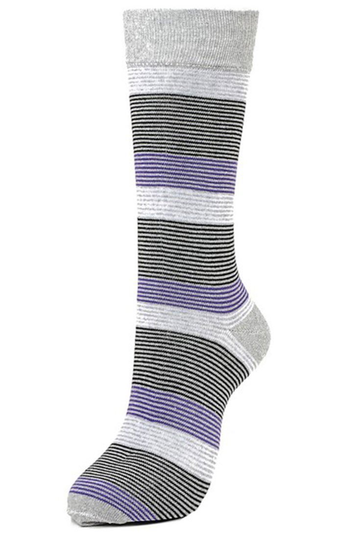 Niobe Clothing Thin Stripes Cotton Blend Dress Socks (6pk) - Socks
