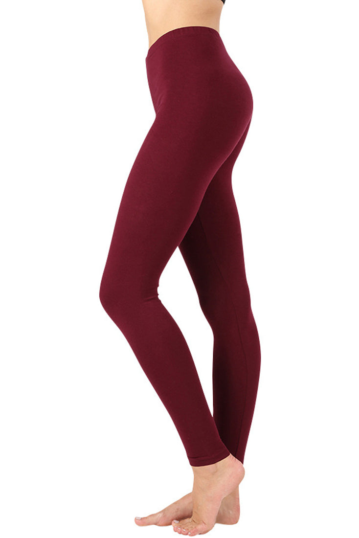 Zenana Cotton Full Length Ankle Leggings - Leggings sb_bottoms