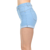 High Rise Junior Push Up Body Shaping Denim Shorts Shorts- Niobe Clothing