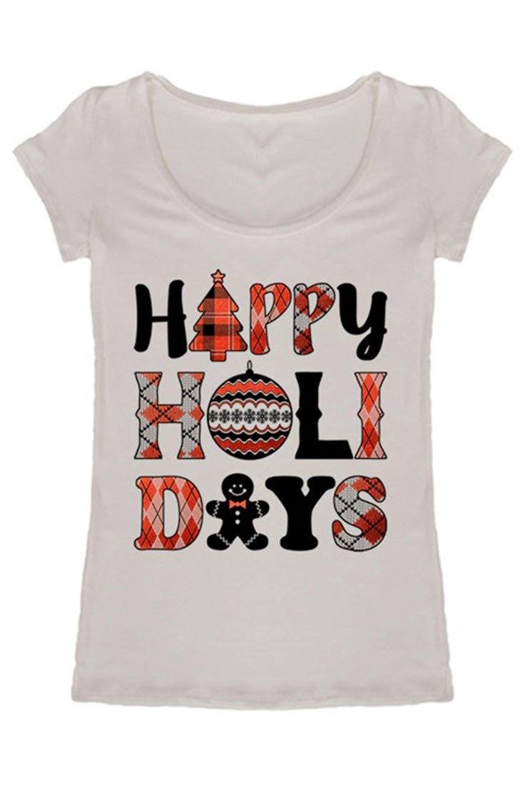 Niobe Clothing Happy Holidays Graphic T-Shirt - T-Shirts holiday