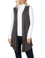 Lightweight Sleeveless Open Draped Cardigan