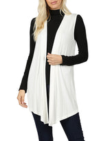 Lightweight Sleeveless Open Draped Cardigan Cardigans- Niobe Clothing