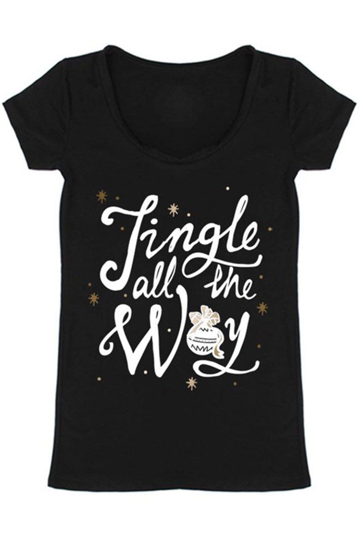 Niobe Clothing Jingle All The Way Christmas Holiday Graphic T-Shirt - T-Shirts holiday