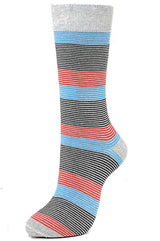 Thin Stripes Cotton Blend Dress Socks (6pk) Socks- Niobe Clothing