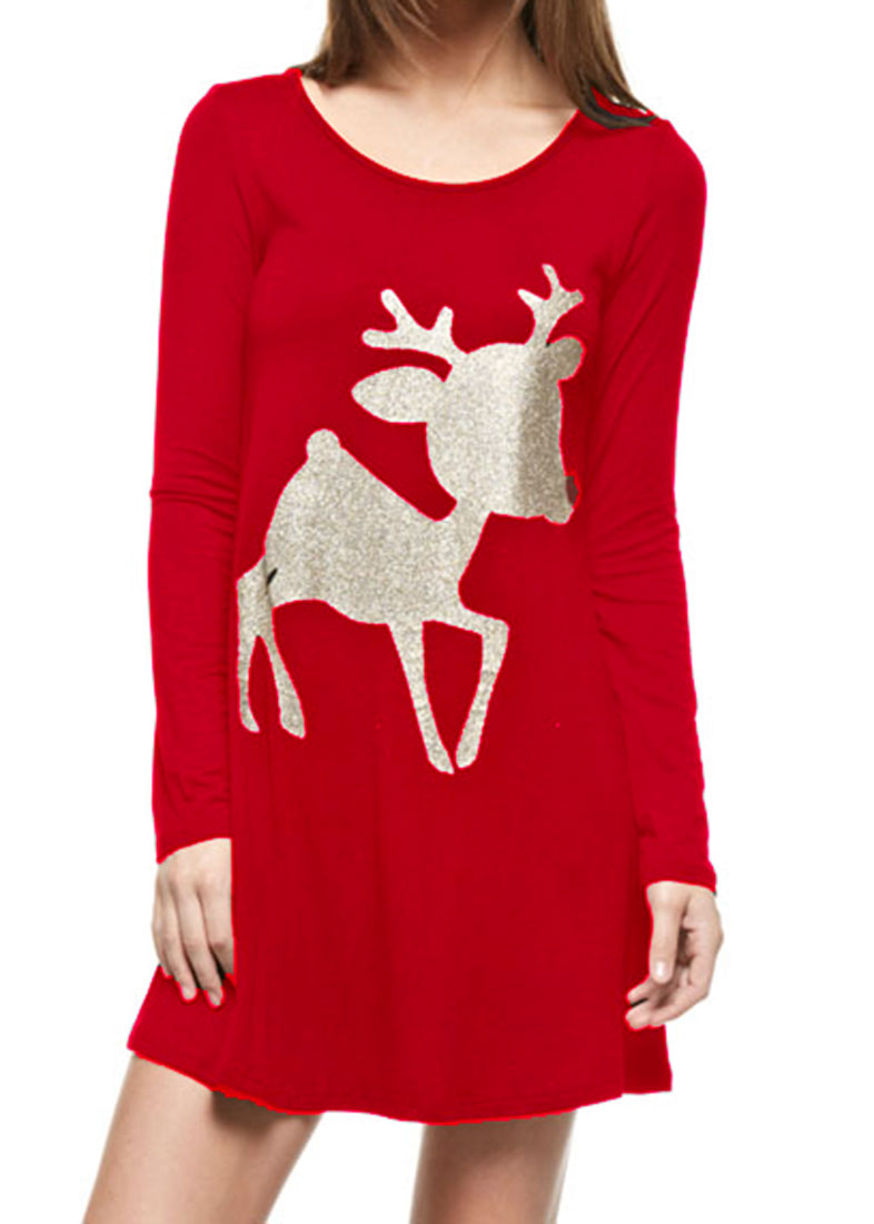 Niobe Clothing Baby Rudolph Glittered Long Sleeve Tunic - Tunics holiday