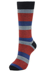 Thin Stripes Cotton Blend Dress Socks (6pk) Socks- Niobe Clothing