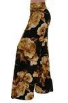 Niobe Clothing High Waist Fold Over Wide Leg Palazzo Pants (Natural Blossom) - pants