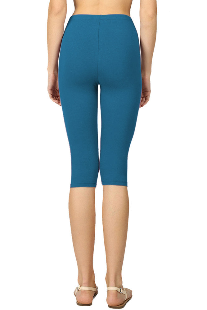 Zenana High Waist Cotton Capri Leggings - Legging Shorts sb_bottoms