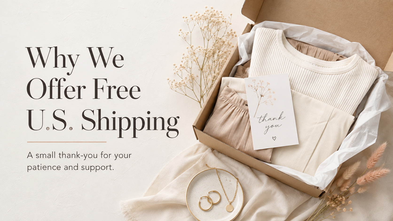 Why Niobe Clothing offers free U.S. shipping as a thank-you for customer patience