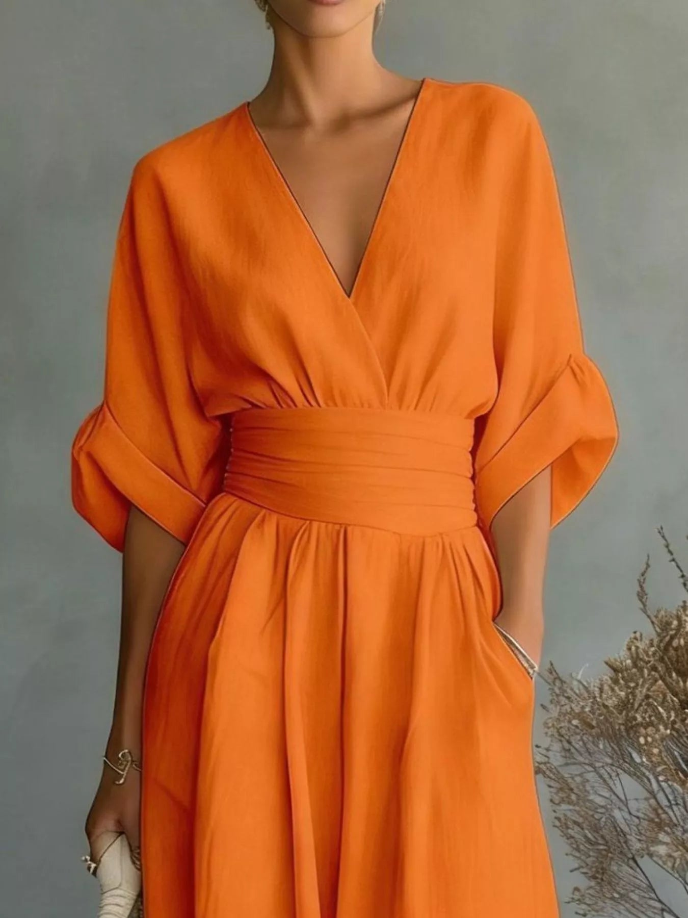 Trendsi Full Size Half Sleeve Wide-Leg Jumpsuit Plus Size -
