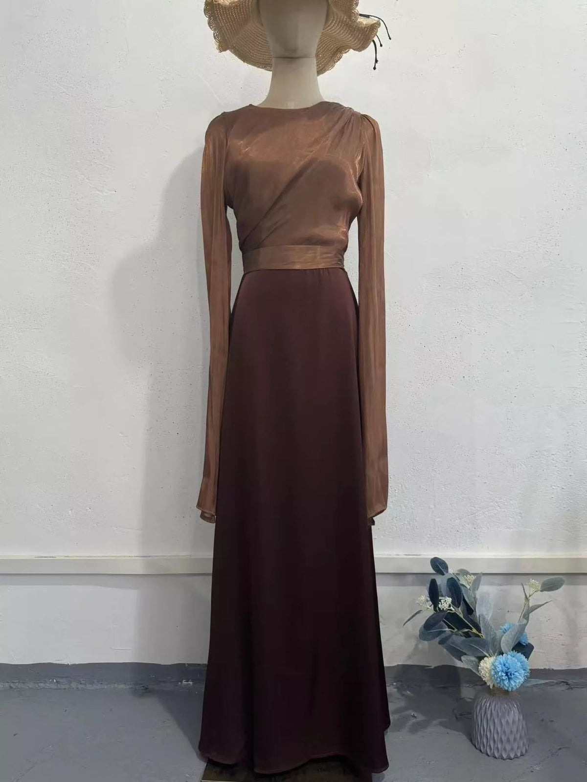 Round Neck Maxi Dress — garment front