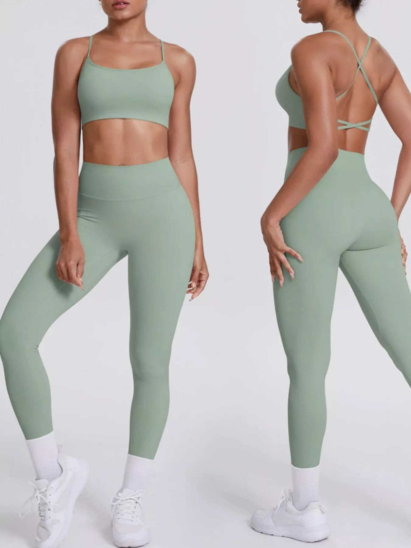 Trendsi Criss-Cross Back Cami and Leggings Active Set -