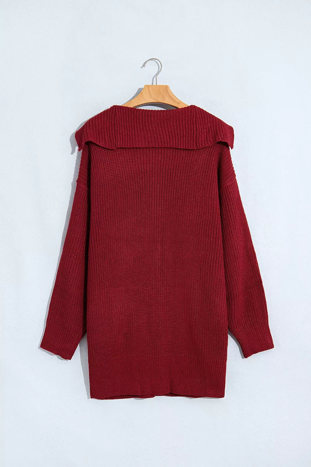 Trendsi Solid Color Knit Oversized Button Front Sweater Cardigan -