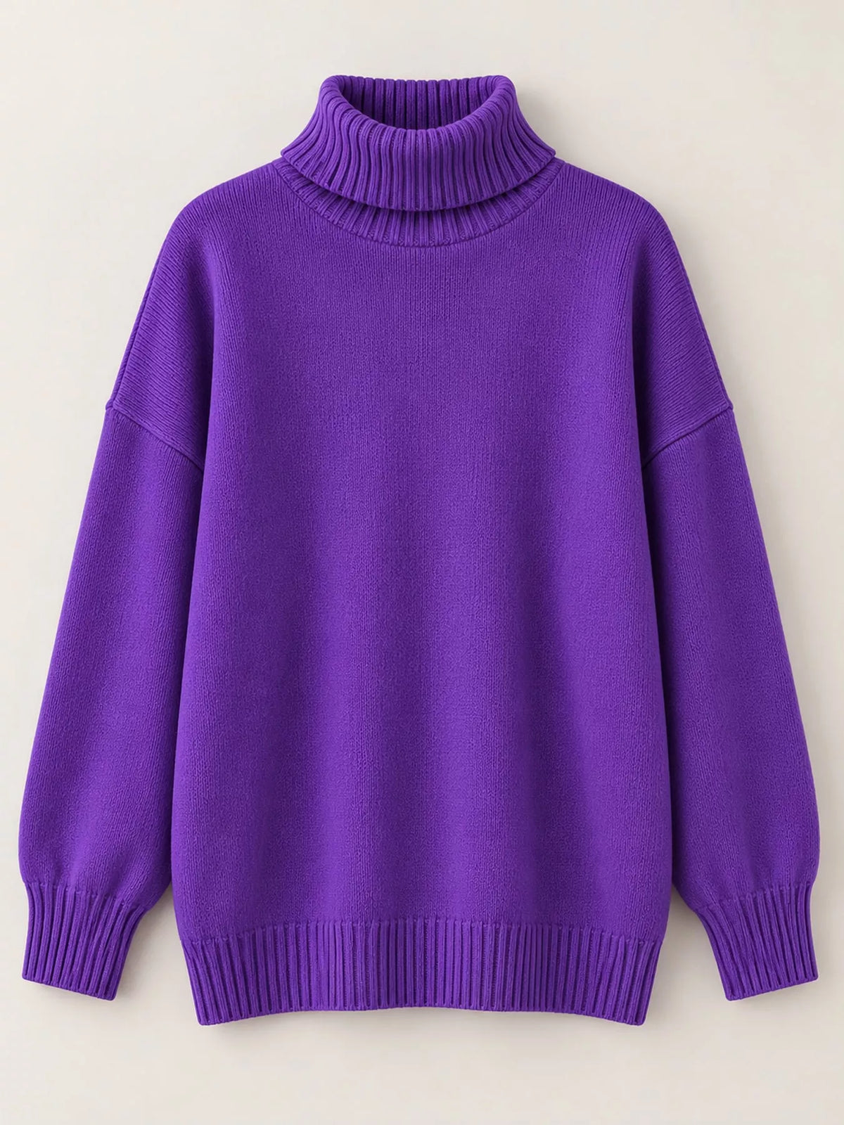 Purple turtleneck sweater