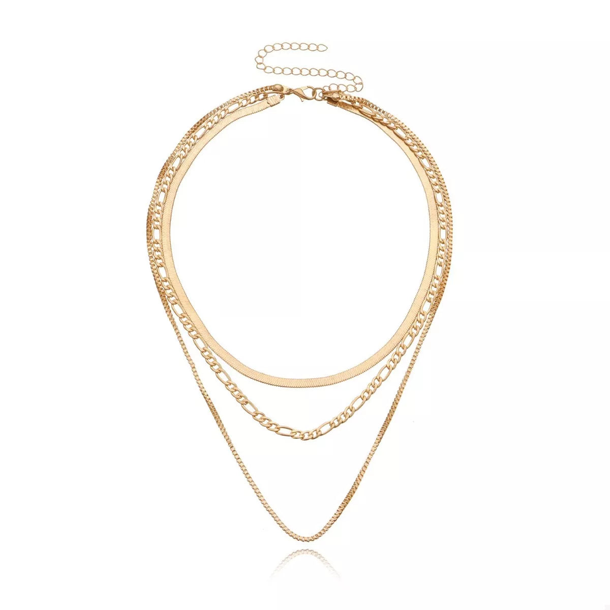 Trendsi 18K Gold-Plated Three-Layered Necklace -